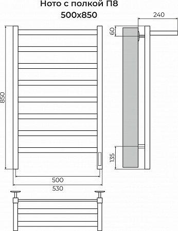 Ното с/п П8 500х850 Электро Полотенцесушитель TERMINUS Жуковский - фото 3