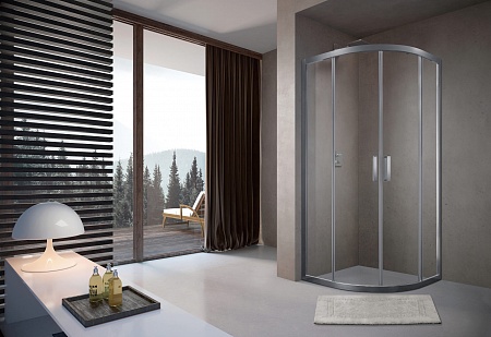 Душевой уголок слайдер Terminus Соренто 06 1000х1000х2000  четверть круга хром Жуковский - фото 2