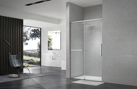 Душевая дверь в нишу слайдер Terminus Альба 01 1400х2200  хром Жуковский - фото 2