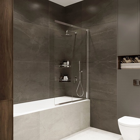 Шторка на ванну слайдер Terminus Ното 01 1500х900 проф.хром Жуковский - фото 1