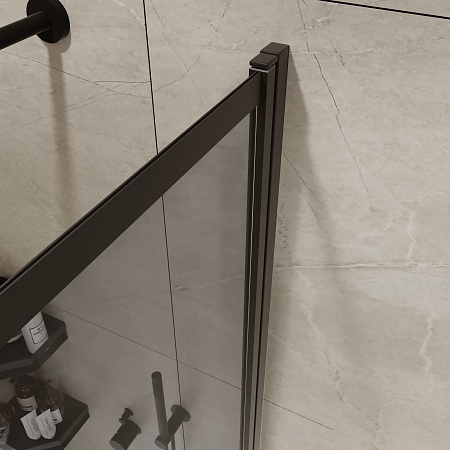 Шторка на ванну слайдер Terminus Ното 01 1500х900 проф.черный, тонированная Жуковский - фото 5