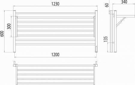 Горизонт П8 1200х600 электро КС ЧЕРНЫЙ МУАР Полотенцесушитель TERMINUS Жуковский - фото 5
