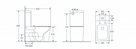 Напольный унитаз-компакт безободковый Terminus Ватикан 610х365 белый Жуковский - фото 2