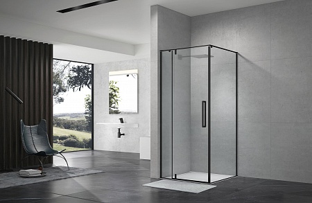 Душевой уголок распашной Terminus Альба 03 900х900х2200  квадрат чёрный Жуковский - фото 2