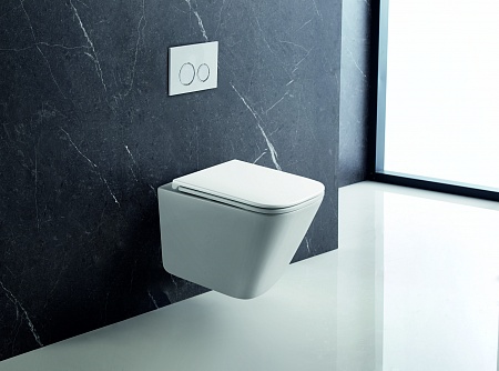 Подвесной унитаз безободковый Terminus Ватикан Монолит 490х340 белый Жуковский - фото 1