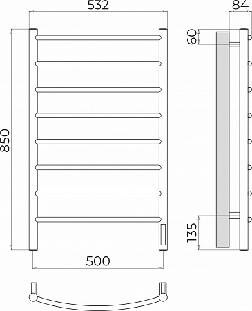 Классик П8 500х850 Электро Полотенцесушитель  TERMINUS Жуковский - фото 3