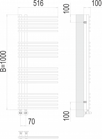 Астра П20 70х1000 Полотенцесушитель  TERMINUS Жуковский - фото 3
